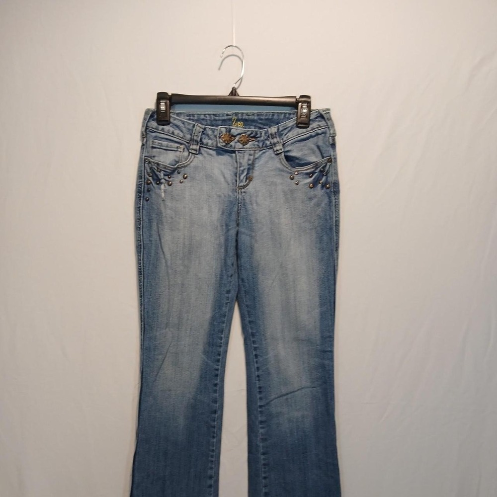 ZCO Premium Sz 7 Bootcut jeans studded embroidered Ed Hardy tattoo bohemian